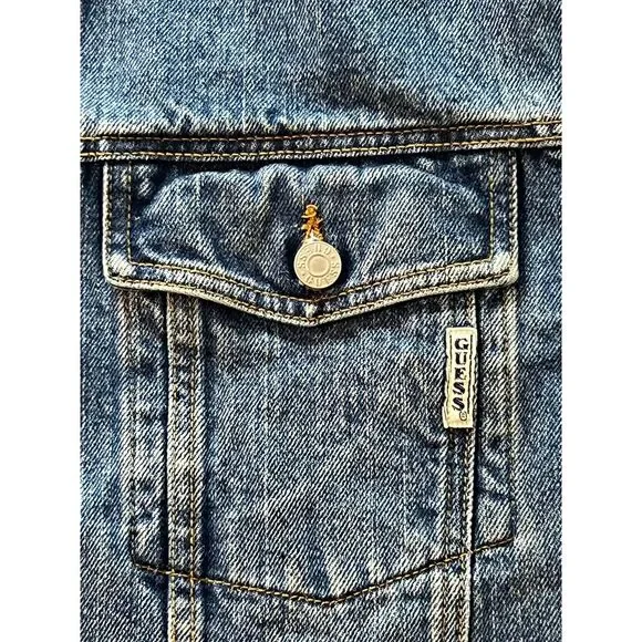Vintage Guess Denim‎ Jean Trucker Jacket Men's USA Made SZ L Style 10807
